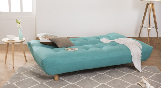 Solonic Fabric Sofa Cum Bed(Blue)